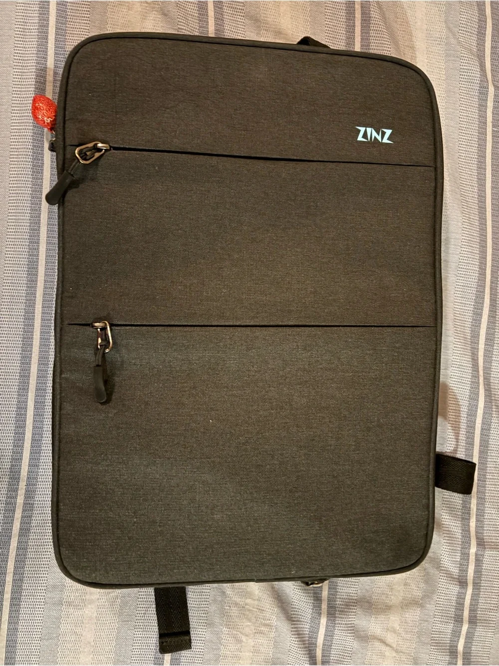 Slim Black Laptop Bag with Dual Front Pockets